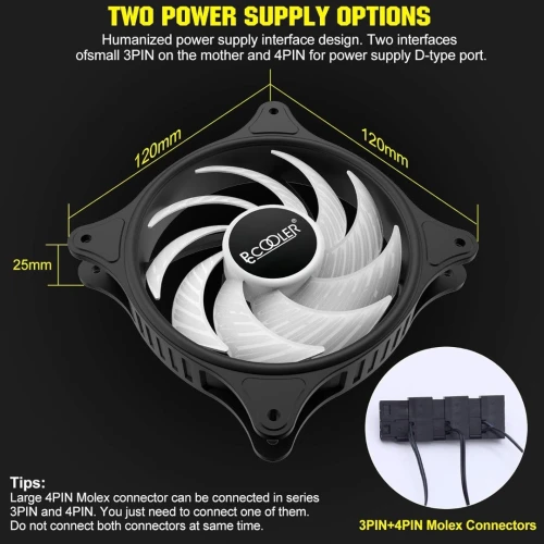 VENTILATEUR BOITIER RGB COOLER- PCCOOLER 120mm