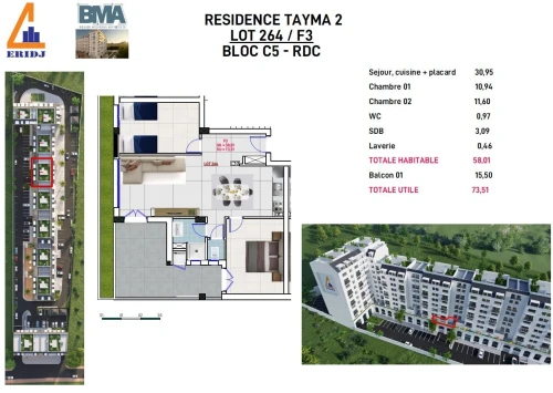 Vente Appartement F3 Béjaïa Oued ghir