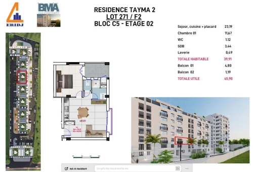 Vente Appartement F2 Béjaïa Oued ghir