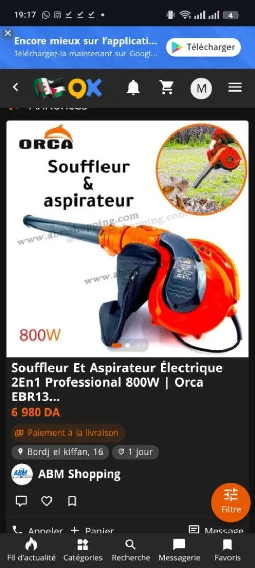 Aspirateur et souffleur 2en 1 800w