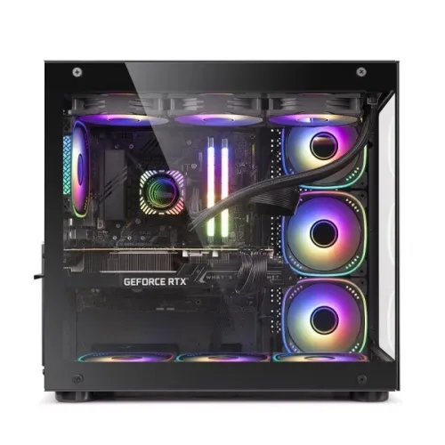 BOITIER PC GAMING HYBROK TITAN EVO, 7 Ventilateurs, ARGB NOIR