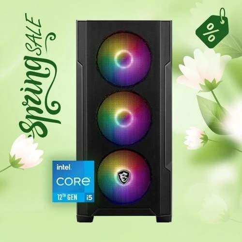 PROMO CONFIG PC GAMER INTEL I5 12400F / WATER COOLING / 16GB (2x8GB) DDR4 3200MHZ / B760 / 240GB SSD / RTX 5060 8GB / 500W / 4X RGB FANS