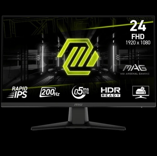 MONITEUR MSI G242F 23.8" - Full HD 1080p, 200Hz, RAPID IPS, 0.5ms, 115% sRGB, HDR, AI Vision