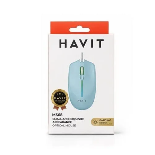 SOURIS GAMING HAVIT MS68 RGB 2400 DPI BLUE