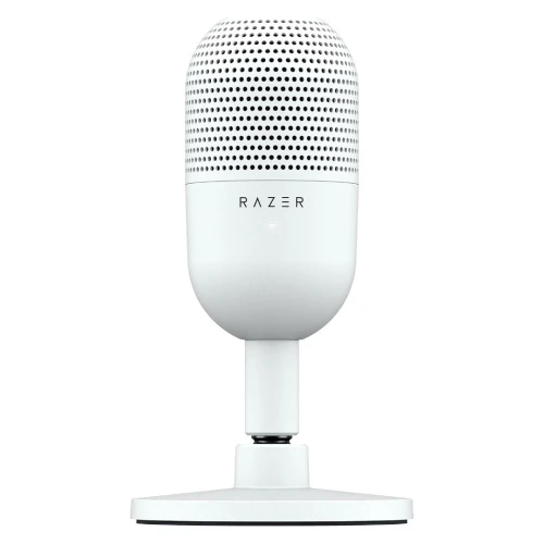 Microphone gaming Razer Seiren v3 Mini BLANC, USB, pour PC et Mac, idéal pour le streaming, le chat, Discord, OBS Studio et XSplit