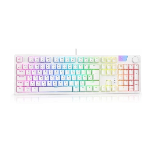 CLAVIER GAMING MÉCANIQUE HAVIT KB08L PRO, RED SWITCH 105 KEYS WHITE