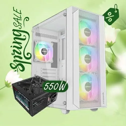 PROMO KIT UPGRADE BOÎTIER RAIDMAX VECTOR V100 WHITE + ALIMENTATION RAIDMAX XTB RX-550