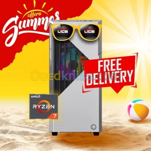 SUMMER OFFER Pc Gamer AMD RYZEN7 7700/16GB DDR5/B650/512GB SSD/RTX 3060/600W/GAMEMAX BLANC