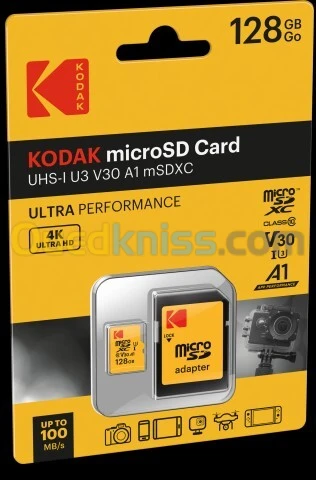 CARTE MÉMOIRE KODAK microSDXC 128GO