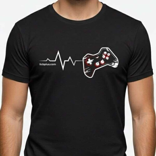 PROMO RAMADAN Controller Gaming Heartbeat T-Shirt (100% Cotton)