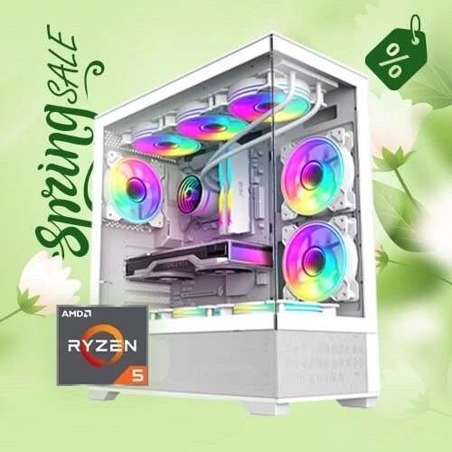 PROMO CONFIG PC GAMER AMD RYZEN5 5500 / AIR COOLING RGB / 16GB DDR4 3200MHZ / B550 / 256GB SSD / RTX 5050 8GB / 600W