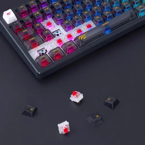 CLAVIER GAMING MÉCANIQUE HAVIT KB875L - RGB Backlit, Red Switches, 98 Keys