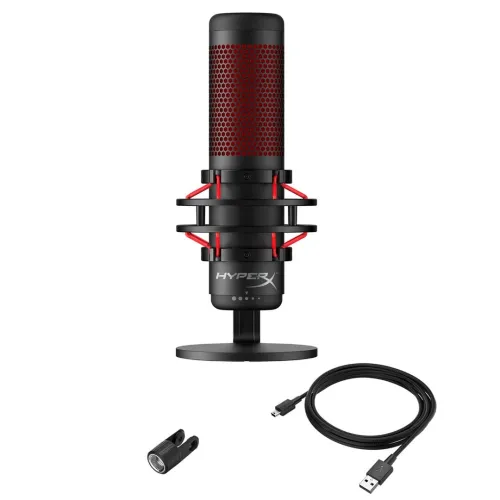 Microphone gaming HyperX QuadCast, USB, pour PC, Mac, PS4, PS5, idéal pour les podcasts, Twitch, YouTube et Discord