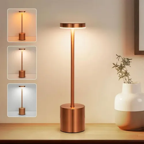 Lampe de table LED tactile rechargeable 3 couleurs design classique - مصباح ديكور بعدة درجات ضوئية