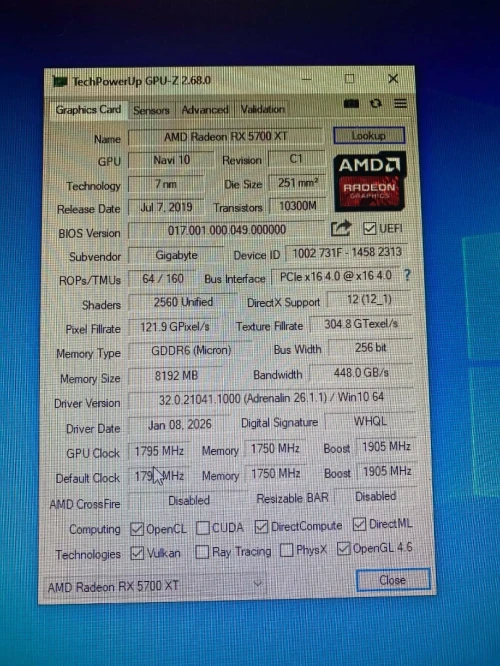 RX 5700 XT 8GB GIGABYTE OC