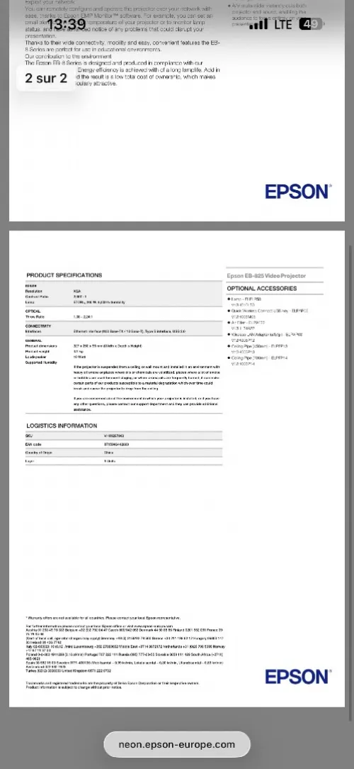 Data show epson