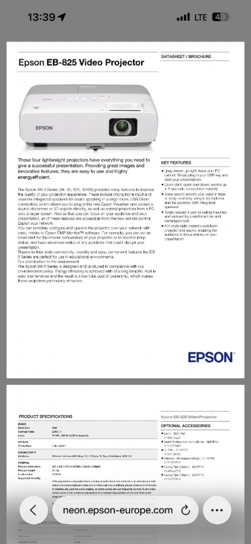 Data show epson