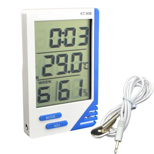جهاز قياس الرطوبة والحرارة الرقمي / ساعة Digital Humidity Temperature Tester /Hygrometer Clock