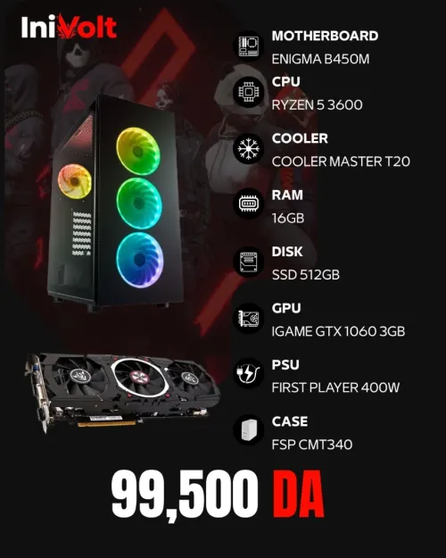 PC GAMER GTX 1060 - 16GB RAM - 512GB SSD - RYZEN 5 3600