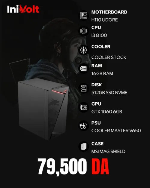 CONFIG GAMER GTX 1060 3GB - 512GB SSD NVME - 16GB RAM