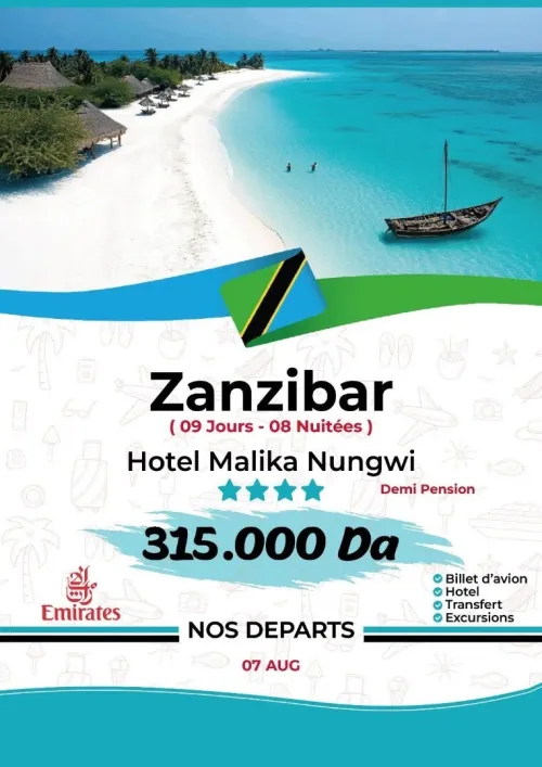 OFFRE TANZANIE   ZANZIBAR