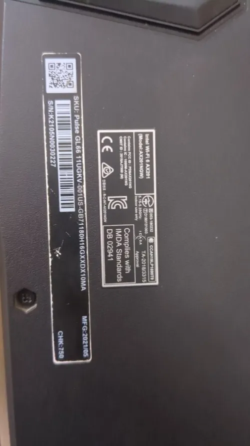 msi pulse gl66 - carte mère khasra -  