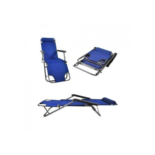 Chaise Longue Pliable Repose-Pied Rouge Bain Soleil Transat Jardin