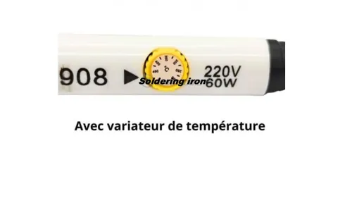 Fer à souder 60W 220V température réglable 200 450, avec 1 pointes à souder FIE LONG  FL908 60W