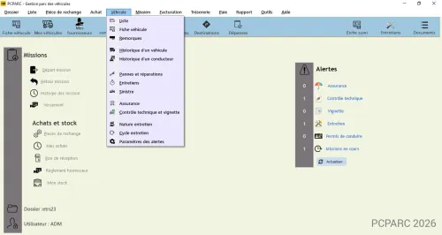 PCPARC-LOGICIEL DE GESTION DE PARC DE VEHICULES