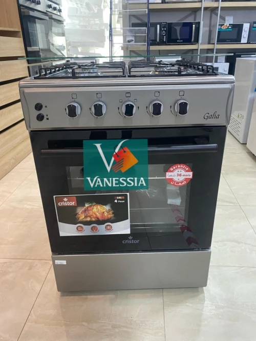 promotion !! Cuisinière 60Cm Inox Ventiller Marque Cristor Galia