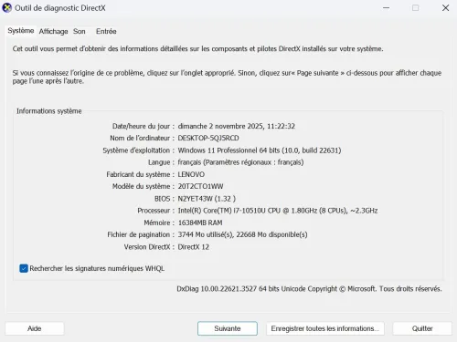 LENOVO THINKPAD X13 GEN1 I7 10TH 