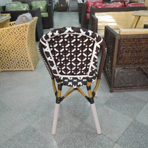 Chaise parisienne sans accoudoirs en aluminium et rotin  Nouvel arrivage