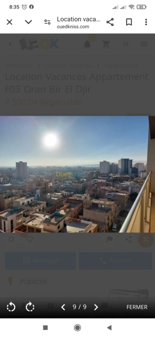 Location vacances Appartement F3 Oran Bir el djir