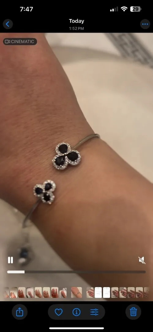 Bracelet or blanc et saphir