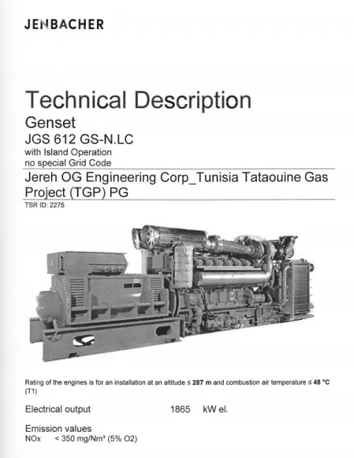Groupe électrogène 2MW en gaz