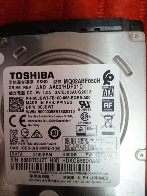 DISQUE DUR SSHD TOSHIBA MQ02ABF050H 500Go