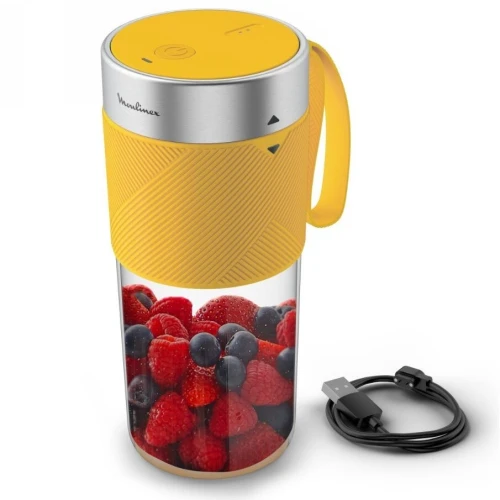 Moulinex Lightmix Blender portable, 300ml, Puissant, Rechargeable, Jaune Nest LM1C0210