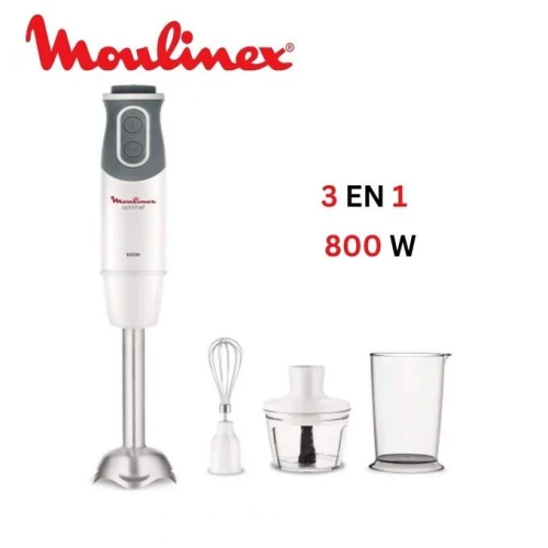 Moulinex Bras Mixeur Plongeant 3 En 1 optichef - 800W 10 Vitesses avec 3 Accessoires - DD642110