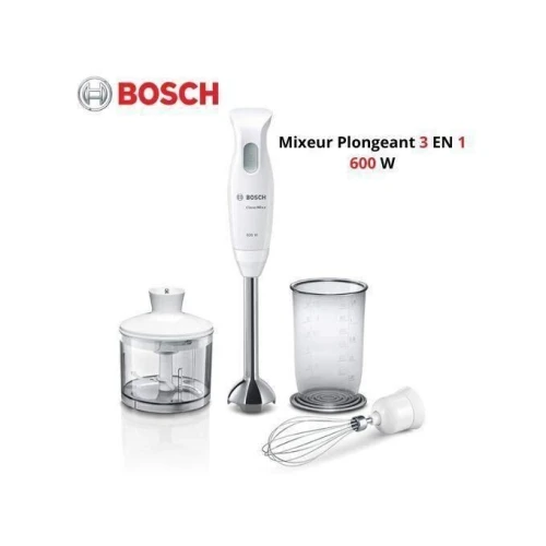 Bosch CleverMixx Mixeur à main à 4 lames 600 W blanc Mixeur Plongeant 3en1  MSM26500
