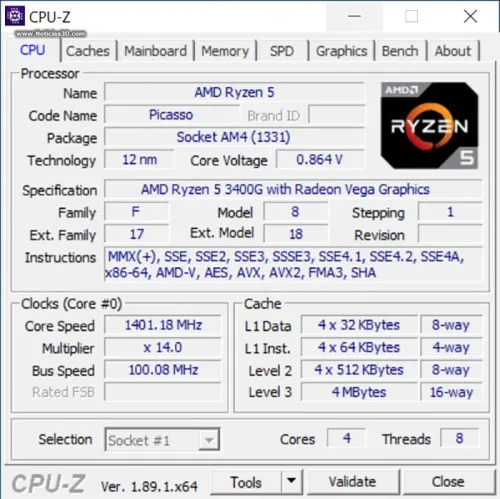 PC AMD Ryzen 3400g