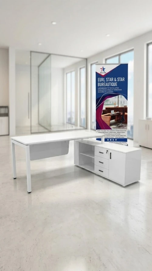 Gamme de mobilier de bureau blanche élégante