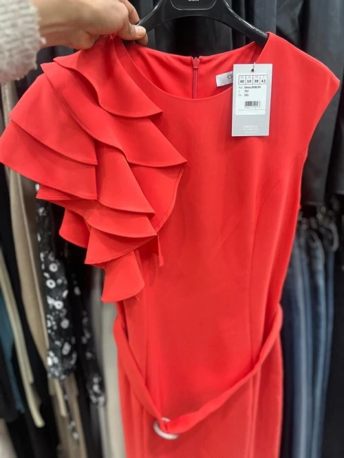 Robe de cocktail longue orange