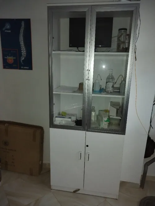 Armoire 2 portes vitrée Blanche 