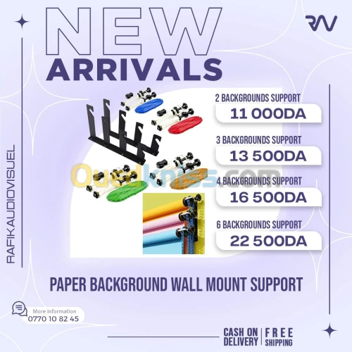 Support fond mural 
