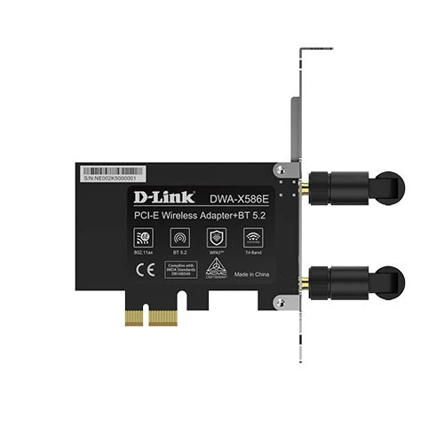 D LINK DWA X586E ADAPTATEUR PCIe WIFI 6E AX5400  TRIPLE-BANDE  BLUETOOTH 5.2  ANTENNES 5dBi