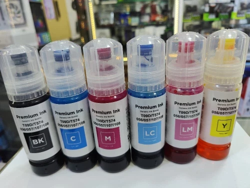 BOUTEILLES D'ENCRE EPSON identique 108 ECOTANK - BLACK - CYAN - MAGENTA - YELLOW - LIGHT CYAN - LIGHT MAGENTA