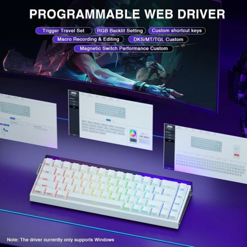 Aula Hero 68 HE Magnetic Gaming Keyboard, 8K Polling