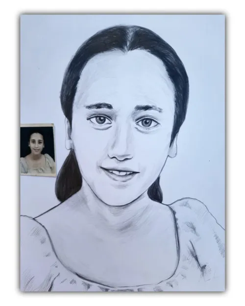 dessin portrait avec crayon et stylo 