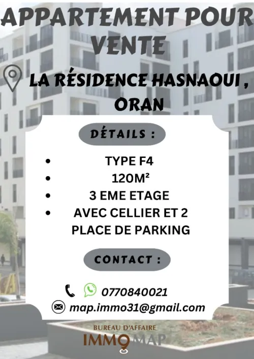 Vente Appartement F4 Oran Bir el djir