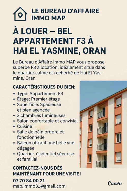 Location Appartement F3 Oran Bir el djir
